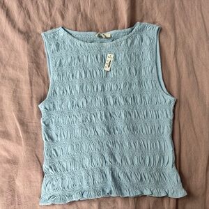 Madewell Smocked Boatneck Tank Top